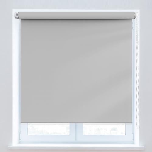 Rollo Thermorollo 110 x 240 cm, Blickdicht Sichtschutz Sonnenschutz, Jalousie Plisseerollo, inkl. Befestigungsmaterial, für Dachfenster, Hellgrau