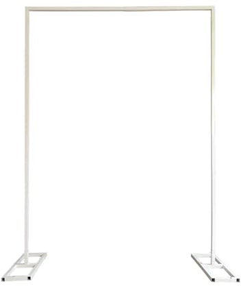 Trimming Shop Rectangle Arch Stand 1.5m x 2m White Metal Arch Backdrop Stand with Base Party Background Decoration Garden Arbors for Wedding Reception Valentines Baby Shower Engagement Birthday Decor