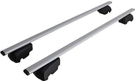 Dachträger Grundtäger kompatibel mit Mercedes EQA H243 2021-2025 Metall 75kg Silber 2tlg Geschlossene Reling für Fahrradträger, Dachboxen, Skiträger Abschließbar