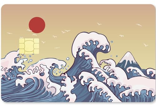 CREATCABIN Sea Wave Karten-Skin-Aufkleber,Debit-Kreditkarten-Skins,Personalisierende Bankkarten-Schutzaufkleber,Wasserdicht,Kratzfest,Keine Blasen,Schlank Für EBT-Transportkarten 186.3x137.3mm