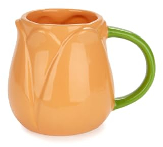 balvi Henkelbecher Tulip Farbe Orange Tulpenförmige Tasse Keramik 400 ml