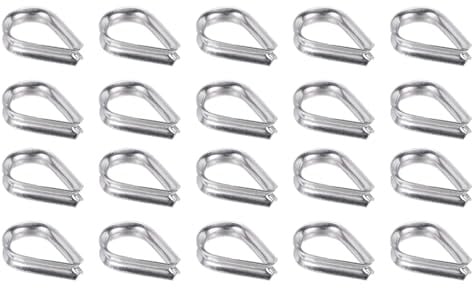PATIKIL 1/8 Ditali per Fune Metallico, 20 Pz Ditale in Acciaio Inossidabile 316 per Fune Metallico per Cavo di Sollevamento ad Anello da 2 Mm di Diametro