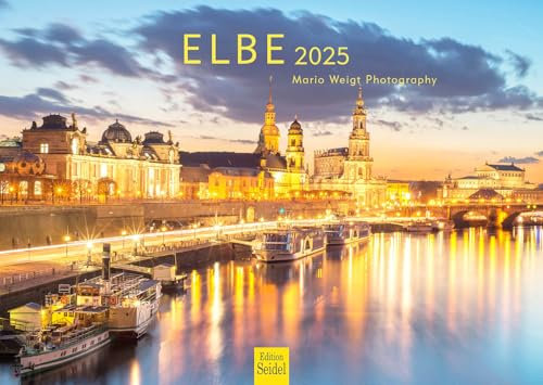 Edition Seidel Premium Kalender Elbe 2025 Format DIN A3 Wandkalender Deutschland Cuxhaven Hamburg Elbufer Fluss Elbmündung Mario Weigt