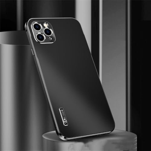 SYZLLM Metal Magnetic Phone Case For iPhone 11 12 13 14 15 Pro Max All-inclusive Lens Anti Fall Protective Cover,Black,for iphone 12 pro max