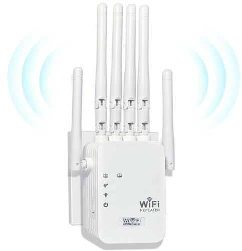 2024 Nuova Ripetitore WiFi Potente per Casa, Amplificatore WiFi, 6 estensori WiFi, 2 porte LAN, modalità ripetitore e router e AP, facile installazione.