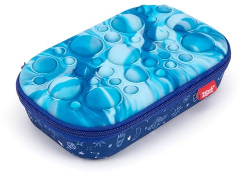 ZIPIT Bubble Federmäppchen für Jungen, Silikon, sensorische Fidget-Bleistiftbox für Schule, große Kapazität, Schreibwaren-Organizer-Box, Blau