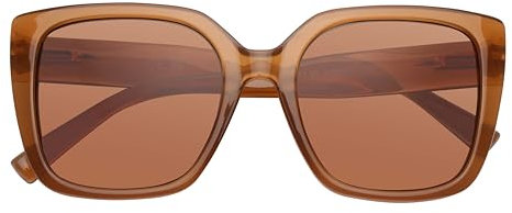 DOOViC Sonnen Lesebrille 1,0 Groß Eckig Braun Sonnenbrille mit Sehstärke für Damen
