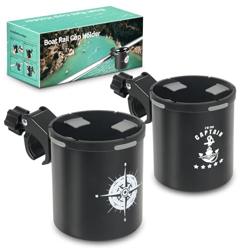 Boat Rail Cup Holder, Boat Drink Holder,Boat Cup Holders Mounts to Boat Rail, Boat Handle Bar,for Pontoon Boat, Bass Boat