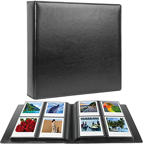 192-Taschen großes Fotoalbumbuch für i-Type Quadrat-Polaroid-Fotos (88x107mm) und Instax Wide-Film (108x86mm) Bilder (Schwarz)