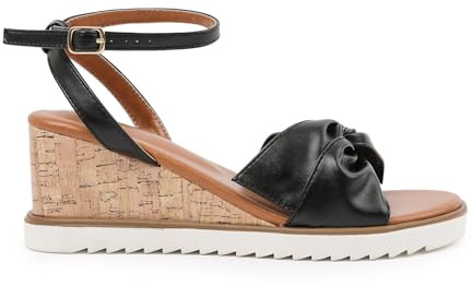 Fashion Thirsty Women Wedge Heel Sandals Knotted Strap Ladies Plaform Strappy Mid High Heel Wedding Party Heels Comfy Open Toe Ankle Strap Summer Travel Holiday Cosy Wide Fit Shoes