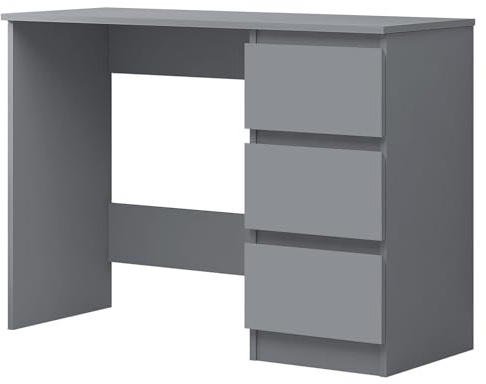 FWStyle Matt Dark Grey 3 Drawer Dressing Table 71.5 x 99 x 40cm