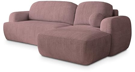 Masseno Ecksofa MODENZA P R-S mit Schlaffunktion L-Form, Modern Sofa mit Bettkasten, Wohnzimmersofa, Couch, Soffa, Bettsofa, Couchgarnitur - Flieder, POSO 130