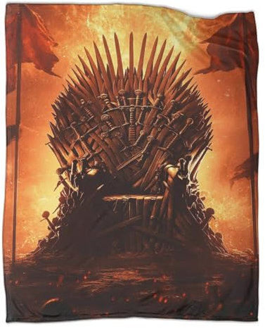 3D Printed Game Thrones Flannel Blankets for Kids Teens Adults Iron Throne Soft Cozy Throws for Bed Couch Chairs 40x50inch(100x130cm)
