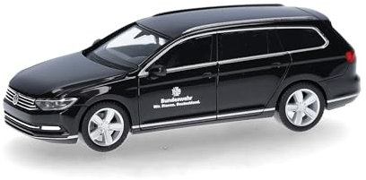Herpa Modellauto VW Passat Variant Bundeswehr, Miniatur im Maßstab 1:87, Sammlerstück, Made in Germany, Modell aus Kunststoff, Schwarz