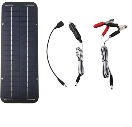 Caricabatterie solare da 12 V per manutenzione batteria auto, 30 W, impermeabile, IP65, kit caricabatterie con ventose, per auto, barca, camper, sistema di ricarica marino (1/2 set)