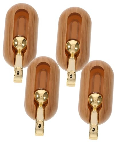 DECOMELODY 4 Piezas Ganchos Adhesivos de Pared sin Perforación Colgadores Modernos para Ropa Sombreros y Toallas Diseño Autoadhesivo Resistente para Baño y Cocina de Unidades Color Madera