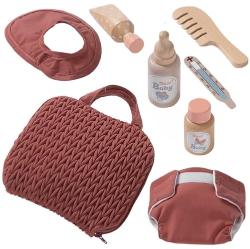 howa Puppenwickeltasche Puppenzubehör Wickeltasche Puppen mit Zubehör 2970 | moderne Spielzeugwickeltasche mit Fläschchen, Windel, Latz, Kamm & Pflegezubehör