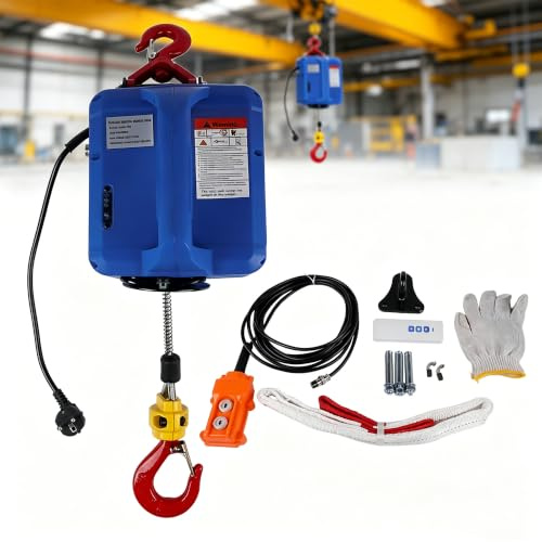 Treuil électrique 230 V avec télécommande sans fil 500 kg Outil de levage 7,6 m Hauteur de levage maximale Vitesse de levage 4,8 m/min 1500 W GLOSSY AUTO PARTS