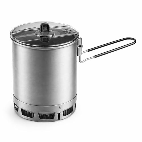 Camping Topf für Gaskocher, 600ml 162g Faltbar mit Wärmetauscher – Camping Kochtopf für Outdoor, Wandern & Reisen