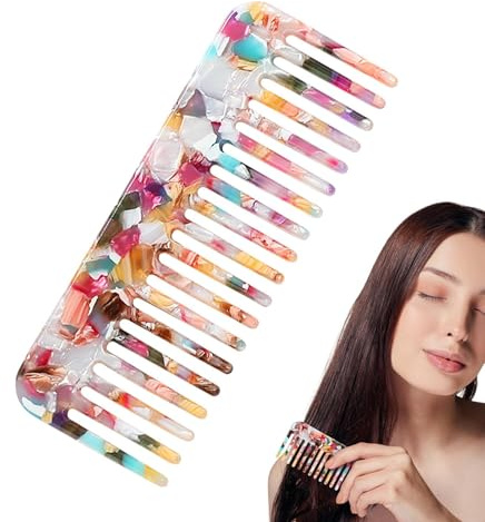 Hair Detangling Comb Wide Teeth Pocket Travel Hair Untangler Styling | Wide Tooth Comb No Handle for Women Long Curly Wavy Wet Dry Thick Hair Travel Wide Tooth Everyday Care Shampoo Comb