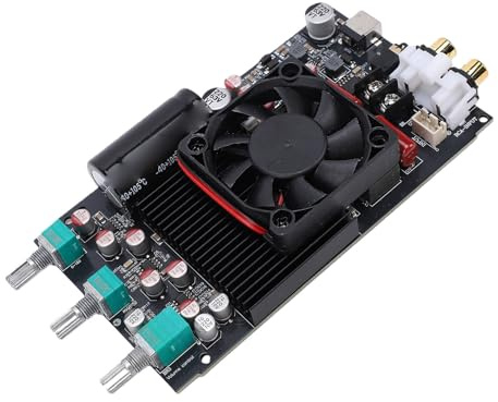 Denash Power Amplifier Board, 600W Mono Channel Digital Amp with TPA3255 Chip for Subwoofer Home Sound System, with AUX Input and Phase Adjustment 0-180 Degrees