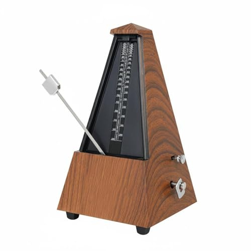 Bffcnl Mechanisches Metronom Mechanisch Pyramidenmetronom Optische Pendelanzeige Aufziehmetronom Für Üben, Prüfung, Holzfarben