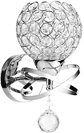 Yosoo LED E14/E27-Wandleuchte aus Kristall, moderne Wandleuchte, Kugelform, Kronleuchter, Deckenleuchte, Hängeleuchte