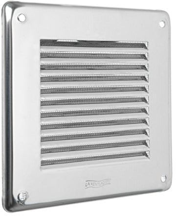 La Ventilazione GIN10R Rejilla de ventilación Cuadrada para sobreponer, Acero Inoxidable 430, 140x140 mm