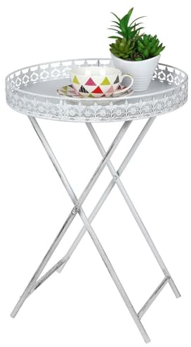BURI Tablett-Tisch 40cm Klapptisch Serviertablett Beistelltisch Kaffeetisch Metall