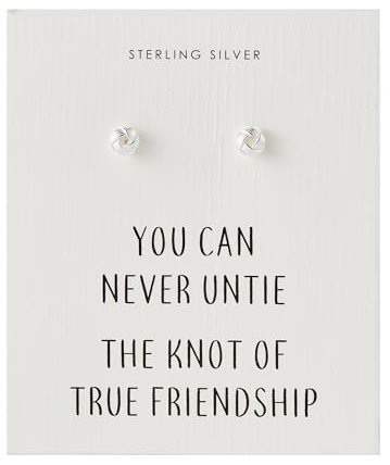Philip Jones Sterling Silver Friendship Quote Knot Earrings
