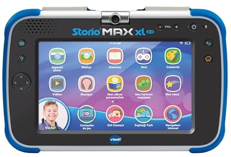 VTech - Storio Max XL 2.0 Bleue, Tablette Enfants Tactile, Éducative et Sécurisée avec Grand Écran Couleur, WiFi, Android, Appareil Photo, Cadeau Enfant de 3 Ans à 11 Ans - Contenu en Français
