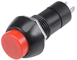 sourcing map 6pcs,12mm Rojo Interruptor pulsador momentáneo Botón redondo plano SPST 1 NO 1 NC