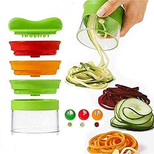 LANGING Tragbare 3 Klingen Handheld Spiralschneider Nudeln Zucchini Spaghetti Pasta Maker Käse Lebensmittel Mandoline Gemüse Obst Schneider Werkzeug