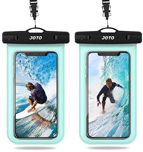 JOTO 2 Stück wasserdichte Handyhülle IPX8 Unterwasser Wasserfest Handytasche für iPhone 16 15 14 13 12 11 Pro Max Plus Galaxy S24 S23 A15 Xiaomi bis 7 Zoll Phone Case -Grün