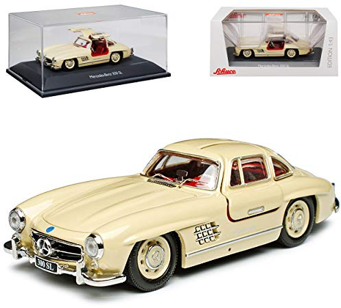 Mercedes-B 300SL Coupe Beige Creme W198 1954-1963 Flügeltürer 1/43 Schuco Modell Auto mit individiuellem Wunschkennzeichen