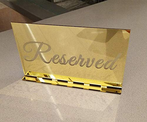 YongPan Lot de 2 panneaux de table en acrylique avec miroir réservé - Décoration autonome - Pour mariage - Doré