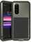 FONREST Ganzkörper Hülle für Sony Xperia 5 6,1-Zoll, Schwerlast Hybride Aluminium Metall Stoßfest Schneesicher Staubdicht Case mit Hartglas, Unterstützt Wireless Charging (Armeegrün)
