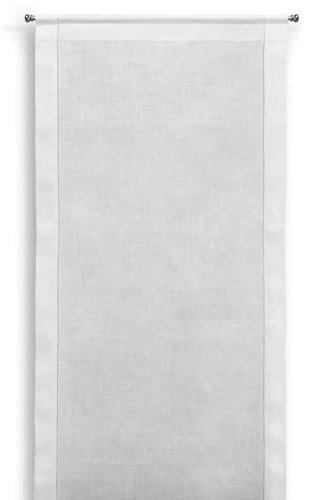 Cuore di lino - Tenda a vetro in puro lino 100% Made in Italy Ajour bianco panna (60X240cm)