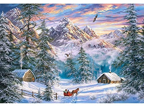 Castorland C-104680-2 Mountain Christmas-1000 stukjes Puzzle, Bunt, 1000