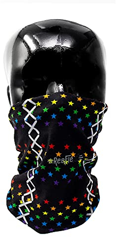 REEFLEXX Colour Stars Loop, Schlauchschal Halstuch Multifunktionstuch, Bedruckt und mit Reflektoren atmungsaktiv, für Kinder