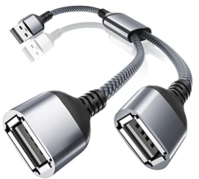 Itramax USB Splitter 0.3M, Y Cable, 1 In 2 Out Dual Port Extender Hub, USB Male to Double Female Extension Cord Adapter, Data Power Charger Splitter Converter for MacBook,PS5, PS4, Xbox One, Laptop