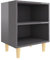 vidaXL Table de Chevet avec Pieds en Bois, Armoire de Lit, Table de Nuit, Meuble de Chambre à Coucher Maison Intérieur, Industriel, Gris Brillant