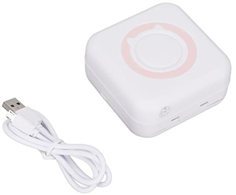 C15 Tragbarer Minidrucker, 57x30mm Thermopapierdruck, Kein Tintendruck, 200DPI Wireless Bluetooth Printer, mit Cutter, Support APP, Android und IOS(Rosa)