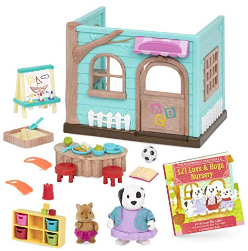 Li'l Woodzeez - Li'l Luvs & Umarmungen Kinderzimmer - Deluxe - Lil Woodzeez - Spielzeug Vorschule - Spielset mit Tierfiguren - Geschichtenbuch-Bündel - 3 Jahre +