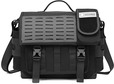 OZUKO Umhängetasche Herren, Crossbody Bag Sling Bag Schultertaschen Männer Wasserdicht Schulter Rucksack für Schule/Arbeit/Reisen/Sport Messenger Bag für 12.9 Zoll iPad (Schwarz)