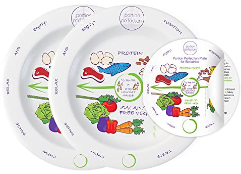 PORCELAIN Bariatric Portion Control Plate 8”, Set of 2. Get the Bariatric Surgery Must-Haves for Longterm Weight Loss to Guide your Gastric Sleeve or Bypass Journey