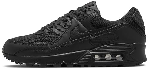 NIKE Women's WMNS AIR MAX 90 Sneaker, Black/Black-Black-Black, 7 UK