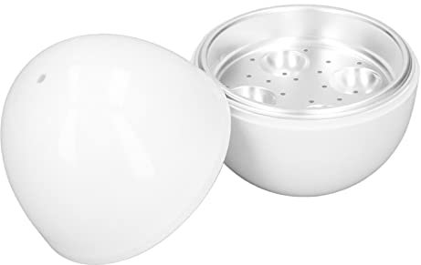 Qiilu Egg Cooker, Hard Boiled Egg Cooker 4 Eggs Capacity, ABS Material, Microwave Function, Compact Design, Includes Steam Oven