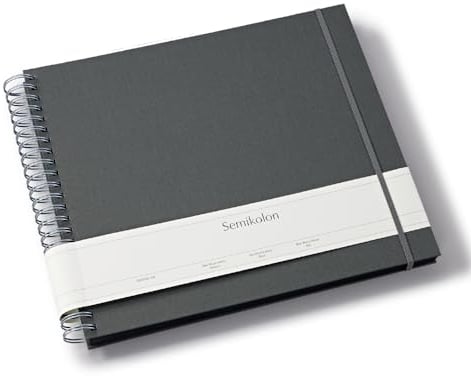 Semikolon 369972 Spiral Album Maxi Mucho - 34,5x30 cm - Fotoalbum, 90 Seiten schwarz, Fotobuch, lava stone grau