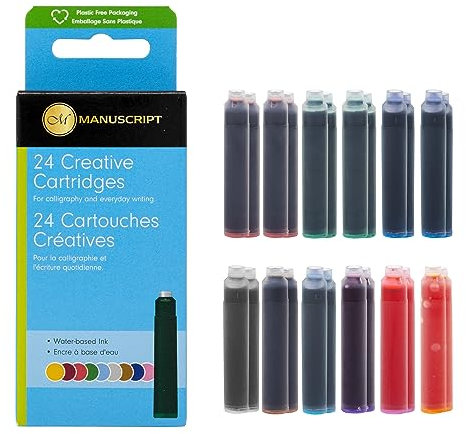 Manuscript Creative Cartridges - Pk 24 - for Caligraphy & Fountain Pen
